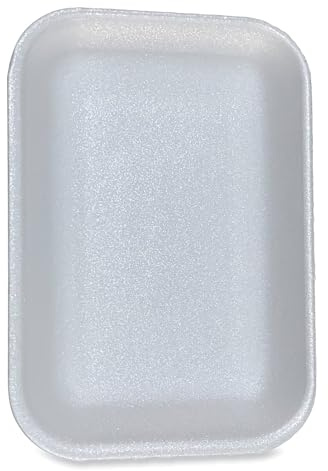 GEN Disposable Meat Trays, #2, 8.5 x 6.03 x 1.11, White, Foam, 500/Carton