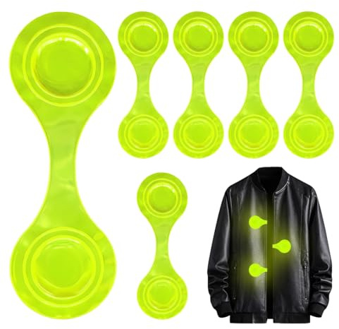 6 Stück Magnetische Sicherheitslicht Led Clip, LED Blinklicht Reflektierende Clips, Reflektoren, Reflektor Clips Anhänger, Sicherheits Reflektor für Rucksack, Kleidung, Kinderwagen, Joggen, Fahrrad
