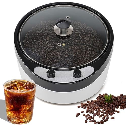 FAcoLL Torréfacteur électrique 1200 W avec température réglable de 0 à 240 ℃, Machine à rôtir en Acier Inoxydable pour la Cuisson du café, des Grains Crus, des cacahuètes A