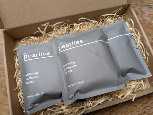 pearlies Remineralising Whitening Everyday Toothpaste Tablets | Mint | 6 Months Supply, 375 Tabs | Fluoride & Hydroxyapatite | Enamel Repair for Sensitive Teeth | Plastic Free | Cruelty Free | Vegan