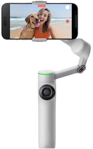 Insta360 Flow 2 Pro Grey - Gimbal pieghevole per telefono AI, traccia in oltre 200 app con Apple DockKit, monitoraggio multi-persona, rilevamento panoramico a 360°, treppiede/selfie stick integrato,
