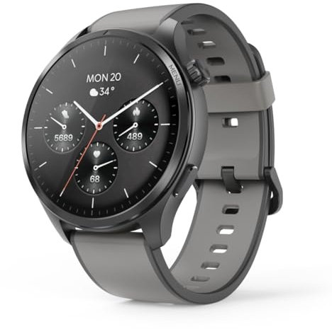 Hama Smartwatch (Musikspeicher, AMOLED Farbdisplay 1,43“ Panda Glass, GPS, Telefonfunktion, wasserdicht, WhatsApp, Sprachassistent, Schlaftracker, 110 Sportmodi, Schrittzähler, Pulsmesser etc) schwarz