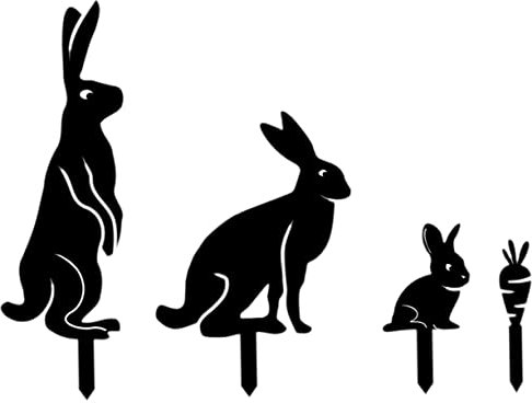 HEMOTON 4 Stück Osterdeko Gartenstecker Kaninchen Figuren für Außenbereich und Frühlingsdekoration für Garten und Ostern und Frühlingsfestivals