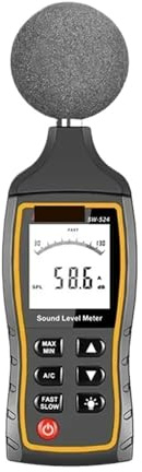Fonometro, Misuratore di livello sonoro da 30 a 130 dB, rilevatore digitale professionale di decibel, misuratore di livello sonoro in decibel