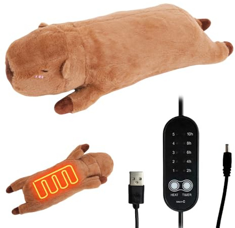 CLIUNT Electric Heat Pad for Period, USB Powered Menstrual Heating Heated Pad USB Powered Washable, Capybara Plush Heat Pad Electric, Heating Pad, Funny Women Kids Teenage Girls Birthday Gift Ideas