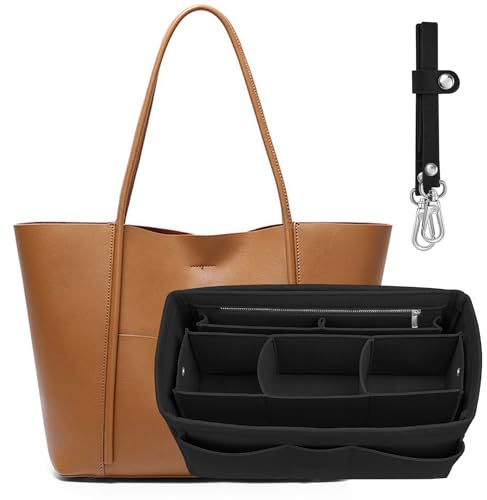 Generisch Handtaschen Organizer, Filz Taschen Organizer für Damen Handtasche Taschen Organizer Shopper mit Mehrere Taschen Innentasche für Handtaschen Schwarz M