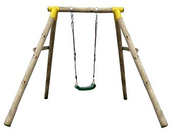 Spilli Outdoor World Altalena singola DeLuxe 'Rowan' con giunti GIALLI e sedile verde