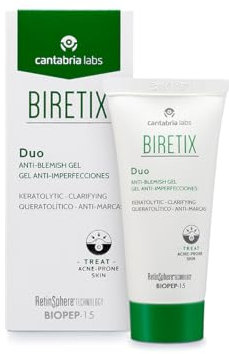 Cantabria Labs Biretix Duo Gel, 30 Ml - Previene y Corrige Granos con Una Excelente Tolerancia, 30 Mililitros