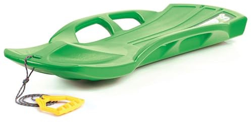 Prosperplast Trineo con Asas Laterales y reposapies, con Cuerda, Modelo Snow Train, Pea, 110x40x14.5 cm, Verde, Plano