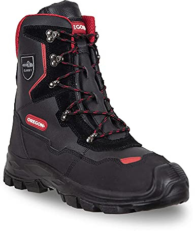 Oregon Yukon Klasse 1 Kettensägen-Schnittschutzstiefel aus Leder, Größe 47