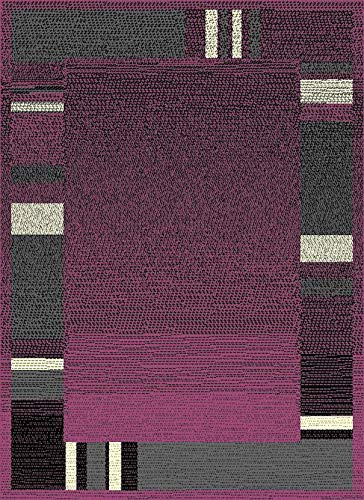 SrS Rugs® Luna Collection, Living Room Rugs, Hallway Runners, with Soft Smooth 8mm Pile. Contemporary Borders Design. 7 Colours, 9 Sizes (Purple Fade, 120 x 170 cm)