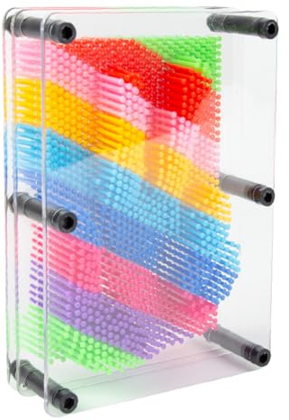 Global Gizmos 45149 Rainbow Pin Art Impression Toy/Idéal pour la Maison et Le Bureau/Cadeau Fantaisie/Sculpture de Bureau 3D Fun Gadget/Jeu rétro Classique / 18 cm x 13 cm