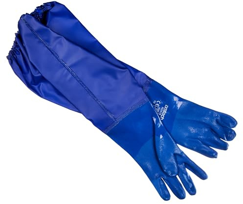 Amtech N2415 PVC Pond and Drain Gloves XL (Size 10), Long and Certified Quality for Protective Maintenance Tasks, Blue
