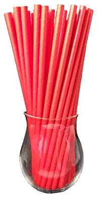 Papperssugrör, papperssugrör, biologisk, livsmedelssäker, miljövänliga, engångssugrör, 120-pack (röd)
