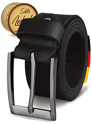 Cartvelli Business Ledergürtel Herren 35mm Made in Germany mit Geschenkbox - Echtleder-Gürtel für Anzug, Jeans, Chino