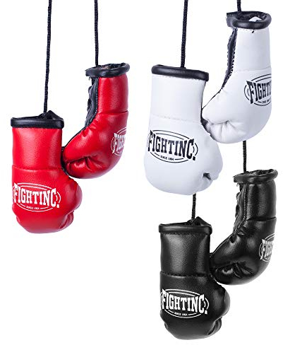 Fightinc. Mini Boxhandschuhe Paar - ideal für Autospiegel, Sporttasche, Schlüsselanhänger UVM Boxen Kickboxen Muay Thai MMA Kampfsport rot/schwarz (400)