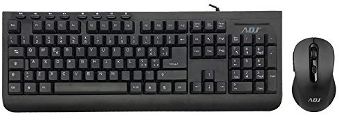 Tastiera Multimediale e Mouse Cablati USB ADJ Pure Evo KT108 Set, Layout Italiano QWERTY, per PC/Laptop/Notebook Windows, Cavo di 1.5 Metri, 113 Tasti, Ergonomico, Mouse 6D Ergonomico 3600DPI, Nero
