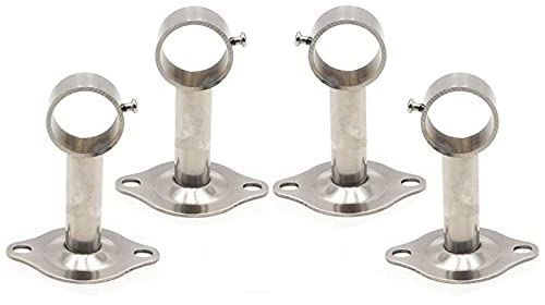 4 Pièces Support Tringle à Rideau, Support Mural Support Tringle à Rideau, Utilisé pour Installer Tringles à Rideaux au Plafond et également Utilisé pour Installer des Tringles à Vêtements(Argent)