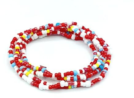 ARMBAND ohne Verschluss HANDARBEIT Made in Germany Wickelarmband rot bunt Ibiza Style