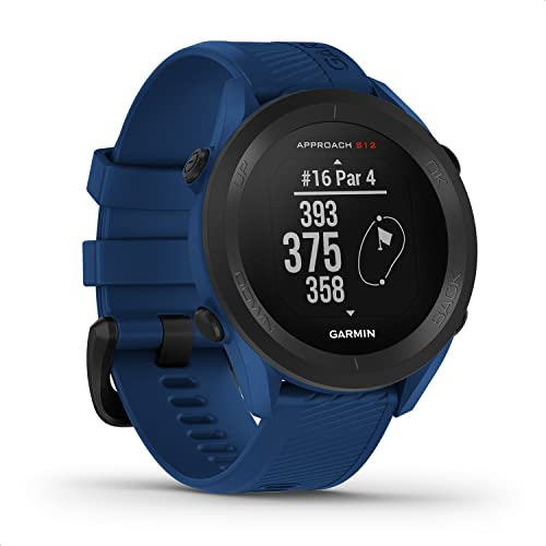 Garmin Approach S12 GPS Golf Watch (44 mm), Sunlight Readable Display, Preloaded with 42,000+ courses, up to 30 hours battery life in GPS mode, Tidal Blue