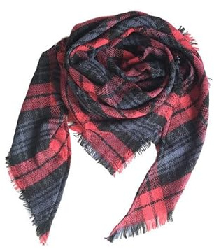 Zaxgf Automne Chaud Glands Foulard Hiver Grand Plaid Tissu Écharpe Chale enfant Cachemire unisexe,02 grille rouge