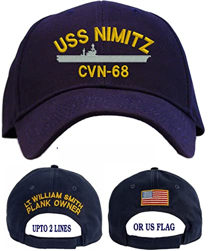 Spiffy Custom Gifts Personalized USS Nimitz CVN-68 Embroidered Baseball Cap Navy