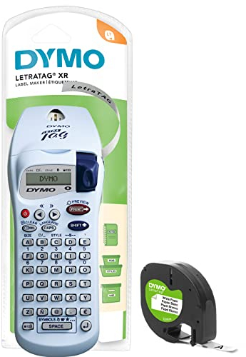 Dymo LetraTag XR Handheld Label Maker | ABC Keyboard Home Label Printer with Easy-to-Use LCD Screen | Grey