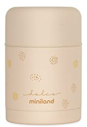 Miniland Food Thermy Vanilla, 600 ml Isolierbehälter, doppelte Stahl-Isolierschicht hält die Temperatur der Speisen stundenlang.