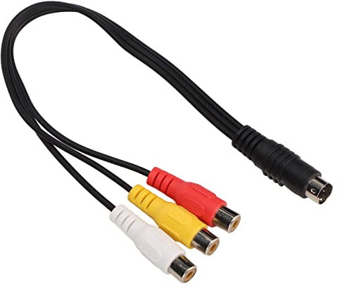 Cavo da 4 Pin S-Video a 3 AV Femmina per TV, PC, Proiettore per Computer, Cavo Adattatore Video Rosso Giallo Bianco a Doppia Schermatura,