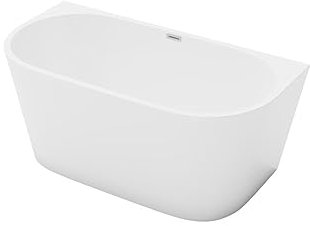 Vente-unique-Bañera semi exenta - 175L - 130 x 71,5 x 58 cm - blanco - Acrílico - DIVINA