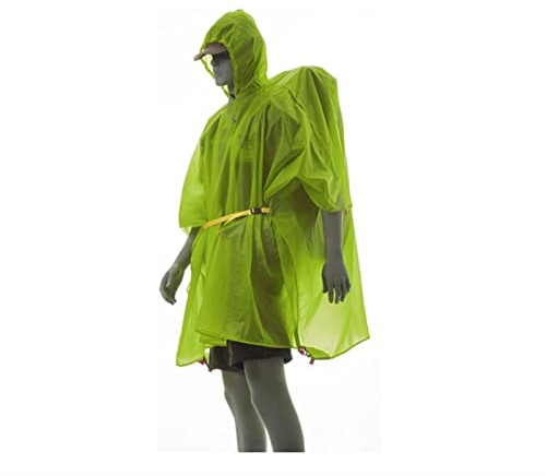 SEALFO Ultralight Rain Jacket Single Person Hiking Cycling Raincoat Camping Poncho Mini Tarp Multifunction Sun Shelter Tarp (Color : 15D Green B, Size : A)