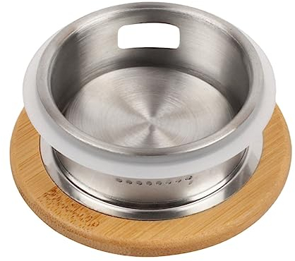 UPKOCH Coperchio per in bambù e Acciaio Anello in Sostituibile per Bollitore Filtrante per Teiera Facile da Pulire e