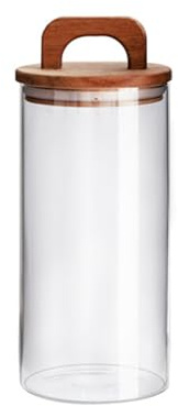 soulnioi Barattolo di vetro a forma di petalo per tè sigillato per uso alimentare, grande capacità, a righe, barattolo di vetro rotondo 28117 (1400 ml)
