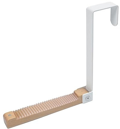LOVIVER Klappbar über der Tür, Türgarderobe, zusammenklappbar, stabil, tragbar, Metall, Holz, Türhaken, Türaufhänger für Mützen, Handtücher, Mäntel, Hosen, Weiß