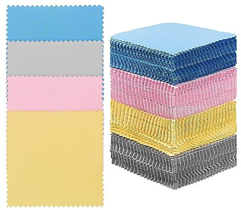 VILLCASE 200stücke Schmuckreinigungstuch Silberputztuch Brillenputztuch Linsenreinigungstuch Schmuckreinigungslappen Brillenputztücher Silberputztücher Schmuckreinigungstücher