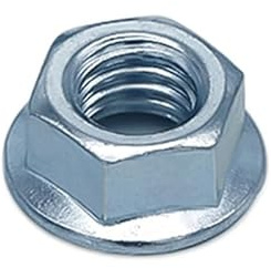 FLEXSOLUTE Sperrzahnmuttern M10 Verzinkt Stahl - DIN 6923 - Flanschmutter mit Sperrverzahnung - M3 M4 M5 M6 M8 M10 M12 M16 - Größe und Menge wählbar (Gewinde: M10; Menge: 10 St.)