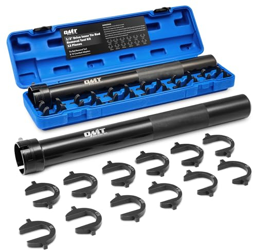 Orion Motor Tech Inner Tie Rod Removal Tool Kit - Master Inner Rod Tool Set with 12 Crowfoot Adapters and 1/2 Inch Drive Tube