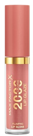 Max Factor 2000 Calorie Lip Glaze Pink Fizz, Full Shine Lip Gloss, Nourishing with Hyaluronic Acid & Squalane, Instant Plump, Non-Sticky, Vanilla-Milk Scent, Fuller Looking Lips