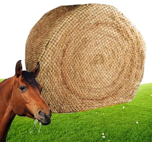 FANYING Horse Round Bale Hay Net 1.5 Inch Hole Large Round Bale Feeder Slow Feeder Thick Suitable For Baling Livestock Hay Bags,XL