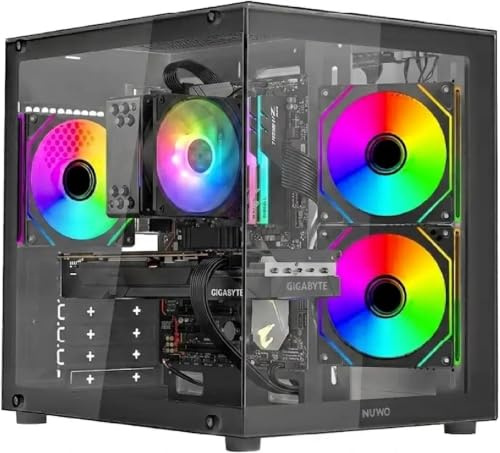 Nuwo PC Gaming Desktop Ryzen 5 5500 | RX 5600 6GB | RAM 16GB DDR4 | SSD NVMe 512GB | Windows 11 Pro | Computer Fisso da Gaming RGB | Pronto all'Uso | RX-5