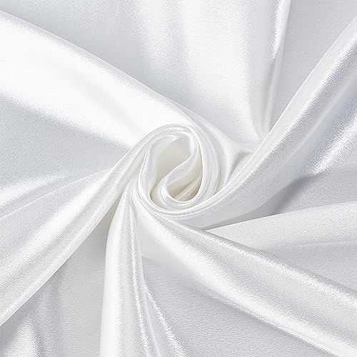 DELORIGIN Toile de Fond Blanche de 7.5x10 m pour la Photographie Tissu de Toile de Fond Photo en Satin 2 couleurs -taille Taille Pure pour Décoration de Fête de Mariage de Costume D'Artisanat