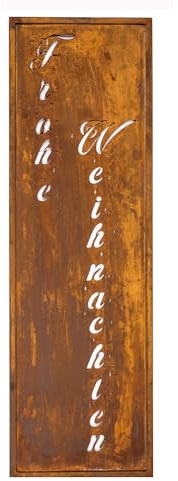 Kapaba – Cartel de bienvenida «Feliz Navidad» – sin patas – Decoración navideña – Decoración de jardín para exterior/exterior resistente a la intemperie – Jardín y terraza – Rost