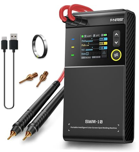 FNRSI Batterie-Punktschweißgerät, 5000 m, tragbarer Hand-Punktschweißer, Doppelpuls, 4 Kombinationsgetriebe, verstellbares Punktschweißen, 0,1 mm - 0,25 mm für Eisen/Edelstahl/Nickelstreifen/18650