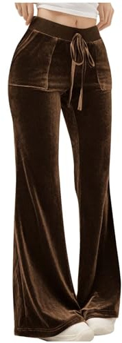Pantalon Large Velours Cotele Femme Pantalon Yoga Bootcut en Velours Pantalon de Jazz Pantalons Patte d'elephant Stretch Large Taille Elastique Flare Leggings Décontracté Pant Chic et Elegant