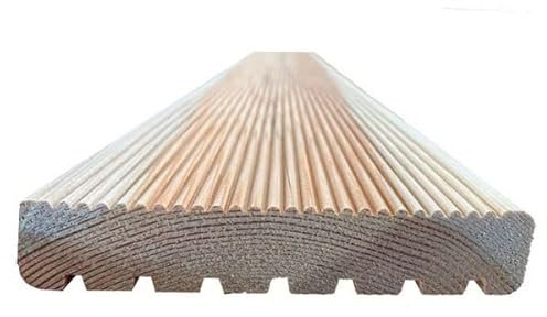 Sibirische Lärche Terrassendielen, 27x137 mm, Beidseitig Geriffelt Fine/Grob, AB-Sortierung, Längen 1,5-2,5 m (4, 150 cm)