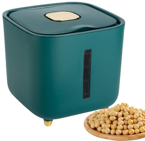 Airtight Grain Dispenser - Airtight 10kg Food Container with Lid | Stackable Grain Dispenser for Rice Flour Beans Cereal, Large Kitchen Storage Box for Dry Goods, Durabl/Space-Saving Rice Bucket