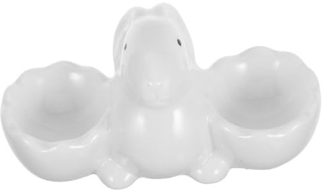 Alipis Ceramic Bunny Egg Cup Holder for Soft Boiled Eggs Platter Cute Home Decor for Easter Breakfast Table Settings