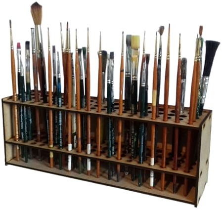 Paint Brush Holder, 67 Hole Citadel Paint Rack, PaintBrush Storage Holder, Wall Mounted PaintRack For PaintBrushes, Sketch Pens, Colored Pens, MakeupBrushe
