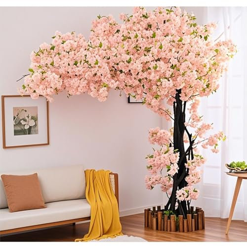 Großer Künstlicher Kirschbaum - Hintergrundwände Mit Falschen Blumen - Innenlandschaft Und Hochzeitsdekorationen - Japanische Pinke Kirschblumenbäume - Gartengebäude - Simulierte Falsche Blumen(Champa