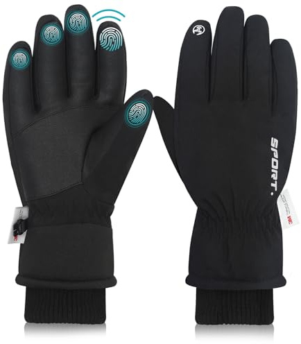 Zepphi Guanti Invernali per Uomo Donna, Guanti da ciclismo Antivento Touchscreen Sportivi Caldi Impermeabile, Guanti Moto Antiscivolo per Corsa Trekking Escursionismo Arrampicata Sci
